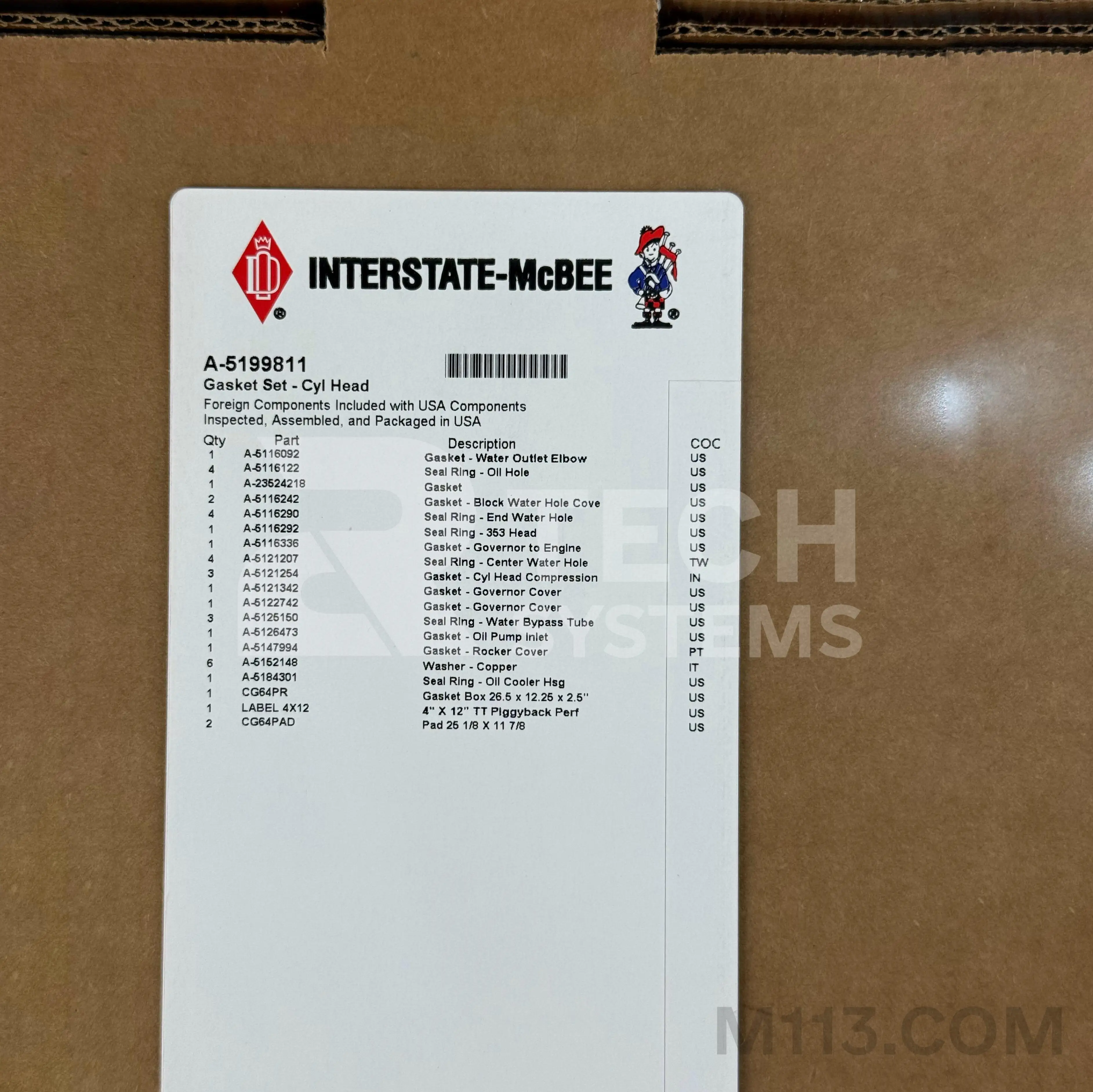 Product image Набір прокладок ГБЦ DD 6V53